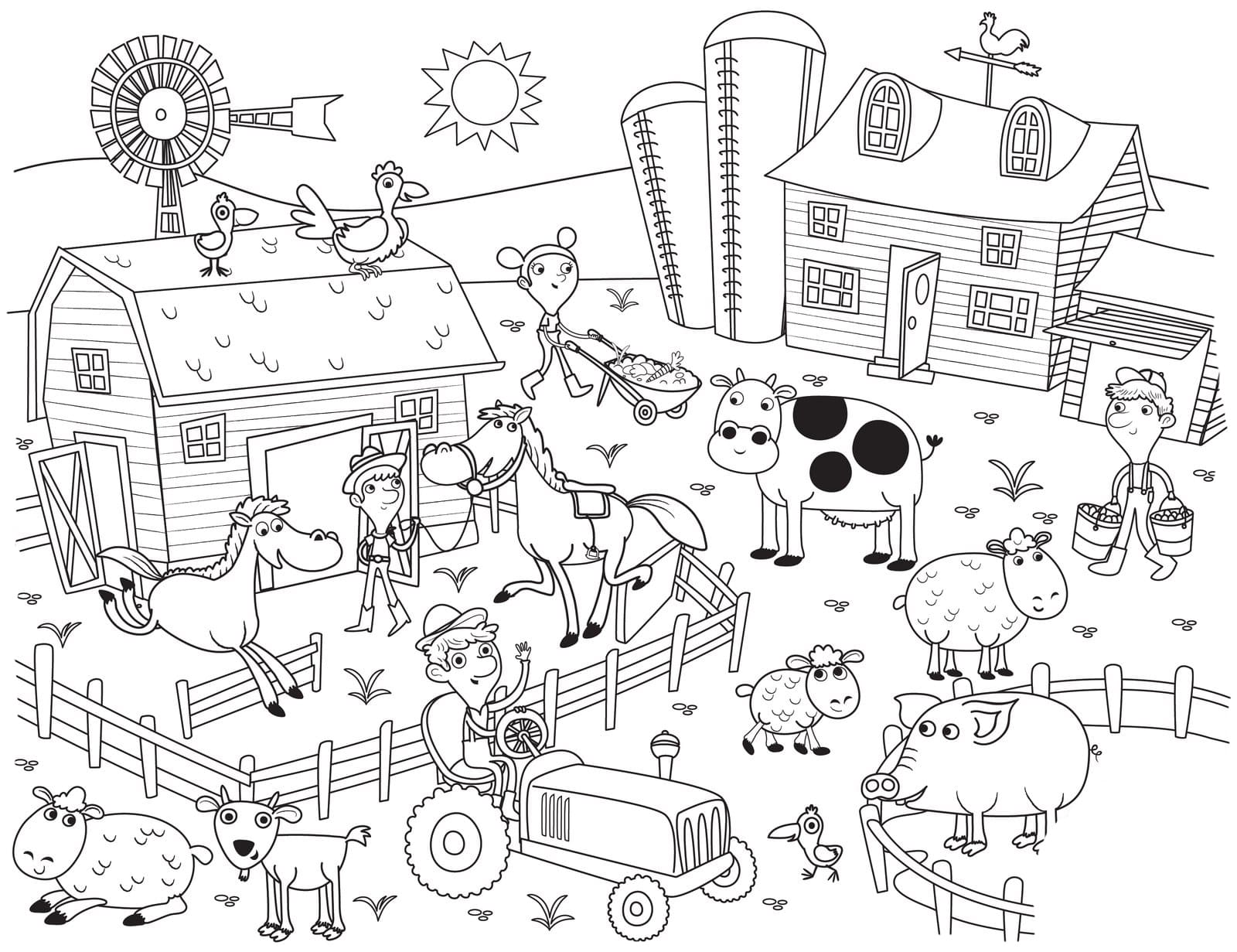 Farm and Homestead theme coloring books from Hilltop Haven